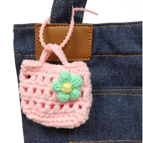 Women Denim Bow-tie Tote Shoulder Sling Hand Bags - Picture 2 of 5